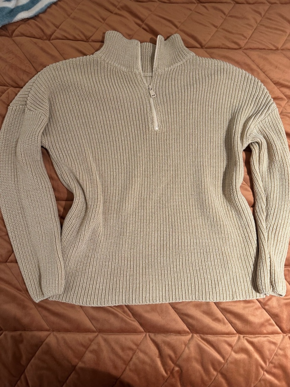 Quarter-Zip Ribbed Sweater